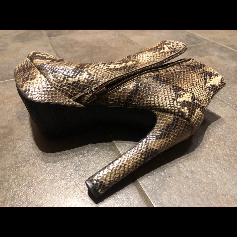 Snakeskin booties
